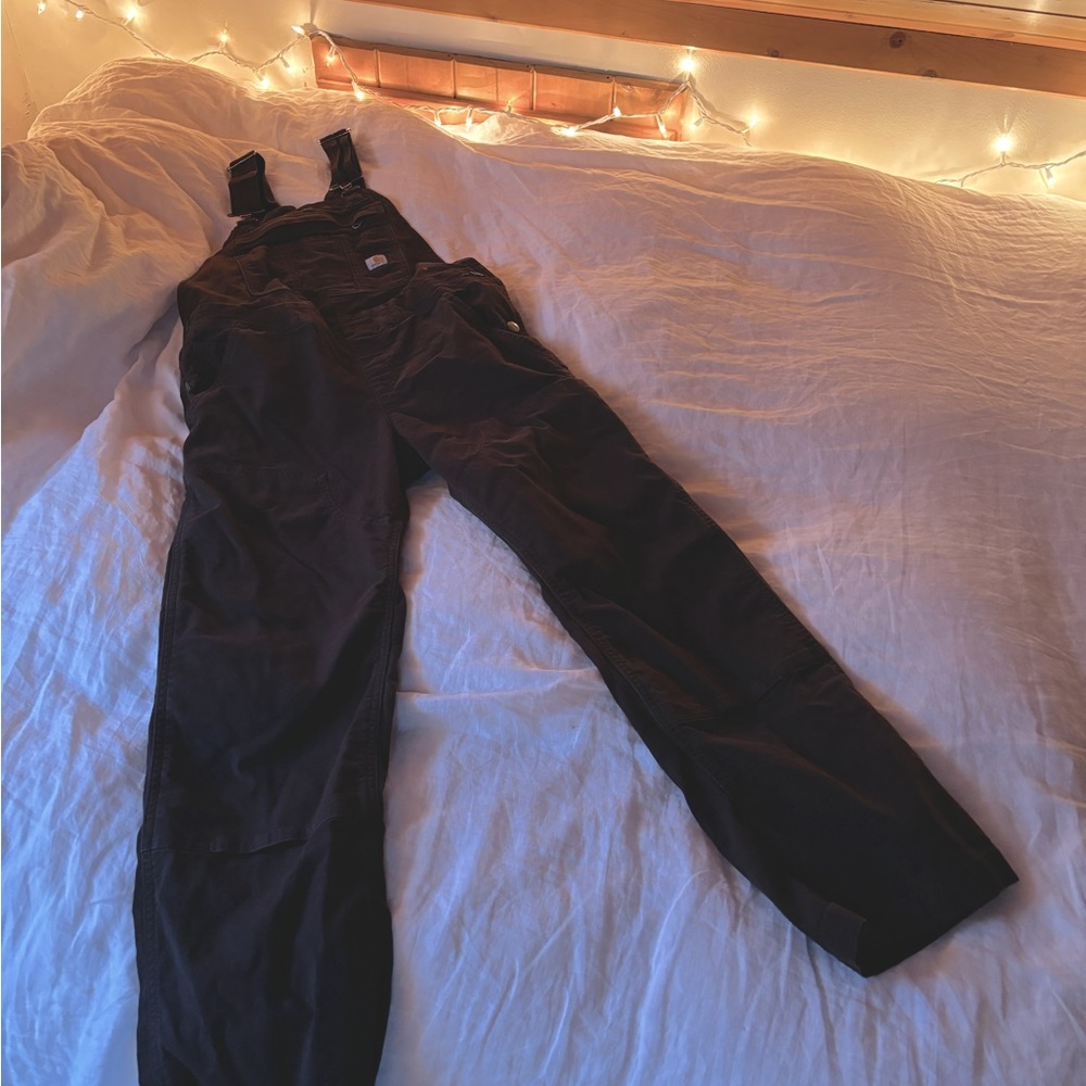 Carhartt Womens Loose-Fit Chocolate Brown Overalls